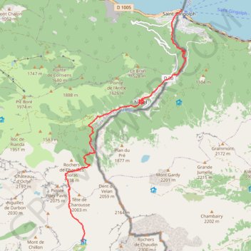 Itinéraire GR 5 Alpes - De Saint-Gingolph aux chalets de Bise (1), distance, dénivelé, altitude, carte, profil, trace GPS
