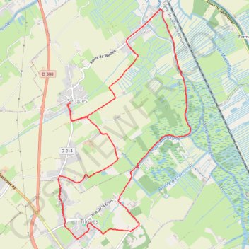 Itinéraire Le Marais de Serques, distance, dénivelé, altitude, carte, profil, trace GPS
