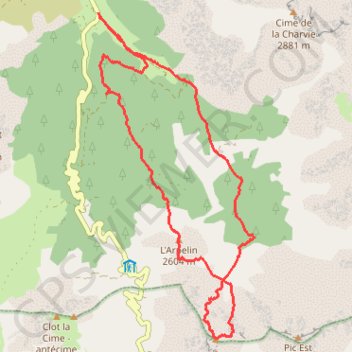Itinéraire CoteBelle & Arpellin, Faces Nord, distance, dénivelé, altitude, carte, profil, trace GPS