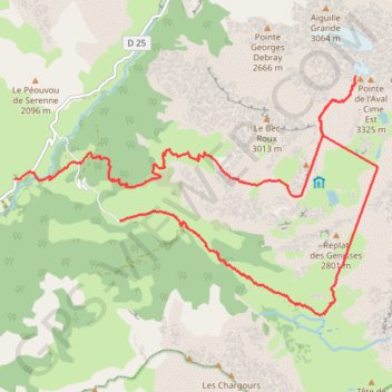 Itinéraire Pointe d'Aval par depuis Fouillouse., distance, dénivelé, altitude, carte, profil, trace GPS