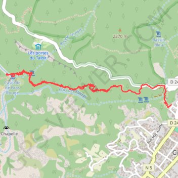 Itinéraire Cilaos - Cascade Bras Rouge, distance, dénivelé, altitude, carte, profil, trace GPS