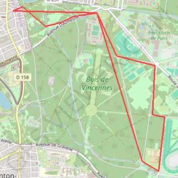 Itinéraire VINCENNES, distance, dénivelé, altitude, carte, profil, trace GPS
