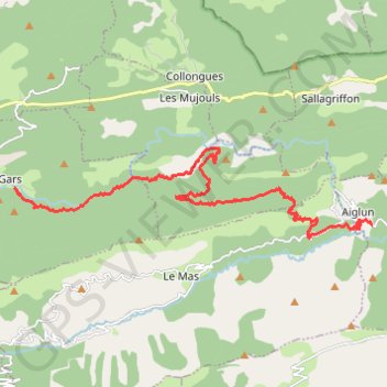 Itinéraire Gars - Aiglun (Grande Traversée des PréAlpes), distance, dénivelé, altitude, carte, profil, trace GPS
