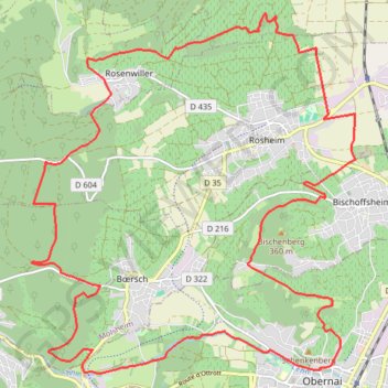 Itinéraire Circuit des Brasseurs - Obernai, distance, dénivelé, altitude, carte, profil, trace GPS