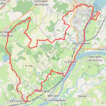 Itinéraire Boucle autour du Maine, distance, dénivelé, altitude, carte, profil, trace GPS