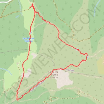 Itinéraire La Roche Pourrie depuis les Chappes, distance, dénivelé, altitude, carte, profil, trace GPS