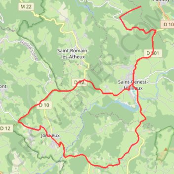 Itinéraire Vélo route Lapalle_Pierre Saint Martin de Jonzieux, distance, dénivelé, altitude, carte, profil, trace GPS