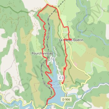 Itinéraire Les balcons de pourcharessse, distance, dénivelé, altitude, carte, profil, trace GPS