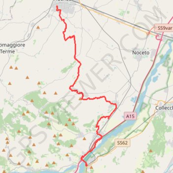Itinéraire Via Francigena Fidenza - Fornovo Di Taro, distance, dénivelé, altitude, carte, profil, trace GPS