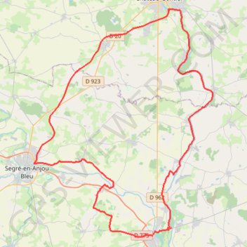 Itinéraire Boucle Lion d'Angers-Segré-Chateau Gontiet 73 km-19581036, distance, dénivelé, altitude, carte, profil, trace GPS