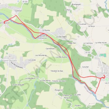 Itinéraire Saint GOBRIEN, distance, dénivelé, altitude, carte, profil, trace GPS
