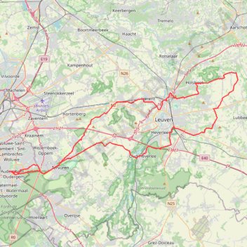 Itinéraire Auderghem - Oudergem, distance, dénivelé, altitude, carte, profil, trace GPS