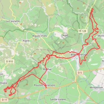Itinéraire Roc Minervois, distance, dénivelé, altitude, carte, profil, trace GPS