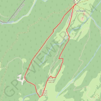 Itinéraire Borne au Lion - Crêt de Chalam, distance, dénivelé, altitude, carte, profil, trace GPS