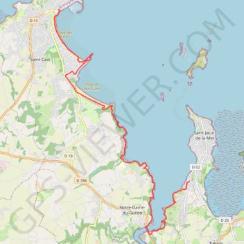Itinéraire Saint-Jacut (La Maison de Biord) - Saint-Cast, distance, dénivelé, altitude, carte, profil, trace GPS