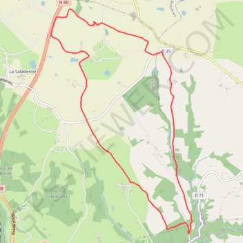 Itinéraire Le Garric - Sentier de Pouzounac, distance, dénivelé, altitude, carte, profil, trace GPS