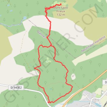 Itinéraire Mont Saint-Frieux - Côte d'Opale, distance, dénivelé, altitude, carte, profil, trace GPS
