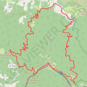 Itinéraire Une montée au Néoulous, distance, dénivelé, altitude, carte, profil, trace GPS