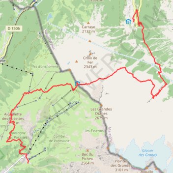 Itinéraire TMB-j8, du gîte du Peuty au Tour, distance, dénivelé, altitude, carte, profil, trace GPS