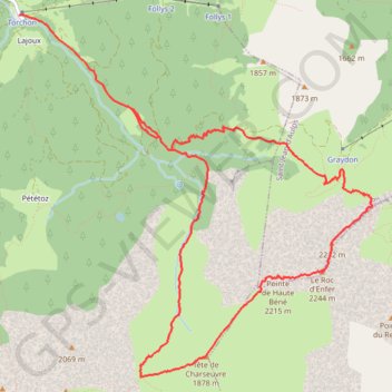 Itinéraire Une traversée du Roc d'Enfer depuis la Chèvrerie, distance, dénivelé, altitude, carte, profil, trace GPS