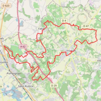 Itinéraire La Balade du Frontonnais, distance, dénivelé, altitude, carte, profil, trace GPS
