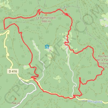 Itinéraire Massif du Taennchel, les Verreries, distance, dénivelé, altitude, carte, profil, trace GPS