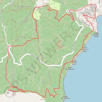 Itinéraire Cap Sicié par Fabrégas, distance, dénivelé, altitude, carte, profil, trace GPS