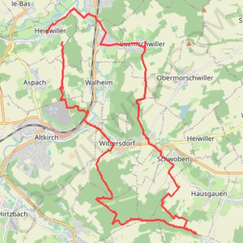Itinéraire Haidwiller, distance, dénivelé, altitude, carte, profil, trace GPS
