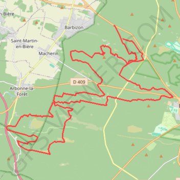 Itinéraire Gorges de Fontainebleau nord, distance, dénivelé, altitude, carte, profil, trace GPS