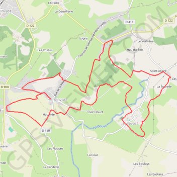 Itinéraire HardinvaSaint (50690), distance, dénivelé, altitude, carte, profil, trace GPS