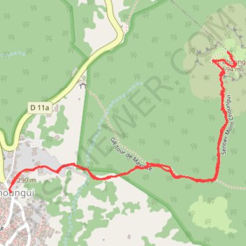 Itinéraire Mont Choungui, distance, dénivelé, altitude, carte, profil, trace GPS