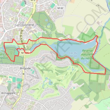 Itinéraire Le tour des lacs - Villeneuve-d'Ascq, distance, dénivelé, altitude, carte, profil, trace GPS