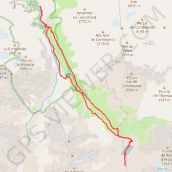 Itinéraire Lac d'Arsine, distance, dénivelé, altitude, carte, profil, trace GPS