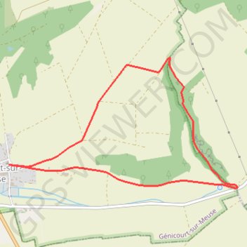 Itinéraire Sentier Botanique - Génicourt-sur-Meuse, distance, dénivelé, altitude, carte, profil, trace GPS
