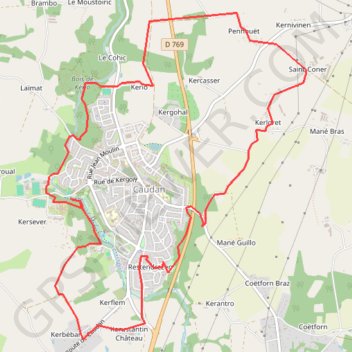 Itinéraire Randonnée autour de Caudan, distance, dénivelé, altitude, carte, profil, trace GPS