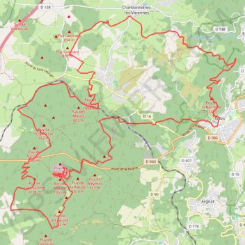Itinéraire 45_VVX5, distance, dénivelé, altitude, carte, profil, trace GPS