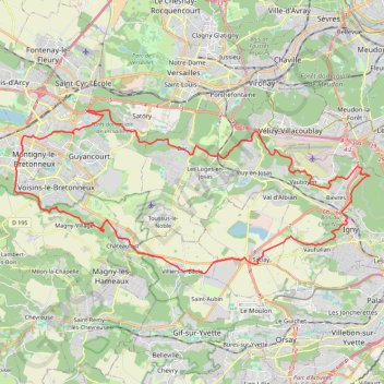 Itinéraire Bièvres - La Bernie, distance, dénivelé, altitude, carte, profil, trace GPS