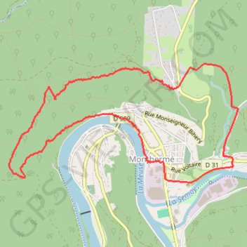 Itinéraire crepes de la Meuse à Monthermé, distance, dénivelé, altitude, carte, profil, trace GPS