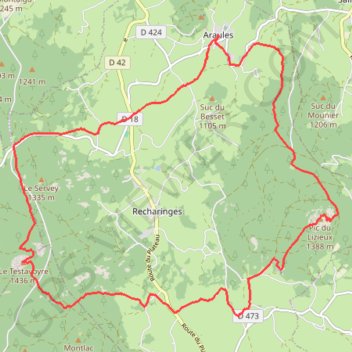 Itinéraire Pic du Lizieux - Grand Testavaoyre - Araules, distance, dénivelé, altitude, carte, profil, trace GPS