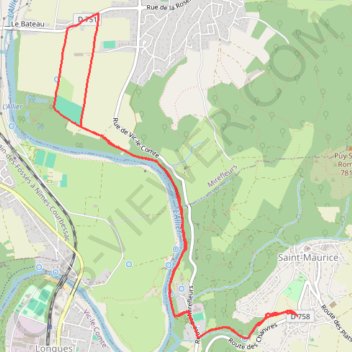 Itinéraire Footing Saint Maurice, distance, dénivelé, altitude, carte, profil, trace GPS