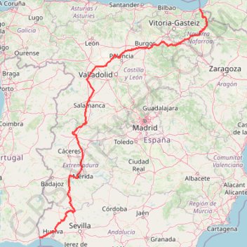 Itinéraire EuroVelo 1 (Spain), distance, dénivelé, altitude, carte, profil, trace GPS