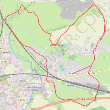 Itinéraire Circuit sur les murs des Païens - Réding, distance, dénivelé, altitude, carte, profil, trace GPS