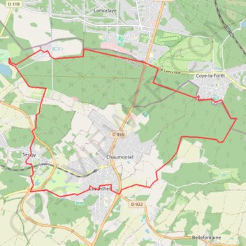 Itinéraire Abbaye de Royaumont, distance, dénivelé, altitude, carte, profil, trace GPS