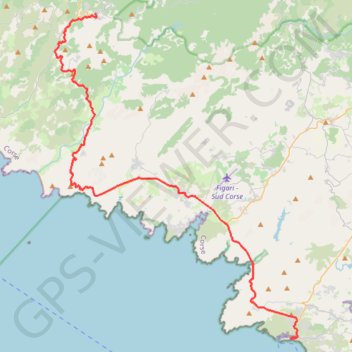 Itinéraire Ajaccio - Bonifacio - Étape 5, distance, dénivelé, altitude, carte, profil, trace GPS