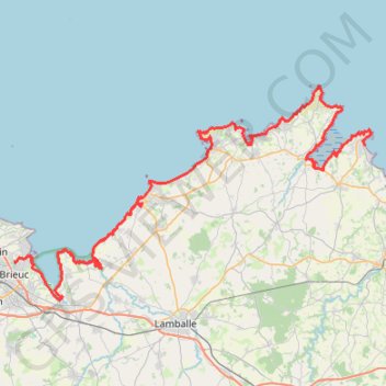 Itinéraire 3-De-St-Cast-le-Guido-à-St-Brieuc-, distance, dénivelé, altitude, carte, profil, trace GPS