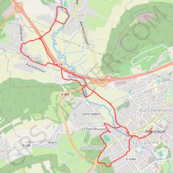 Itinéraire Randonnée de la Marche Buissonnière Héricourt, distance, dénivelé, altitude, carte, profil, trace GPS