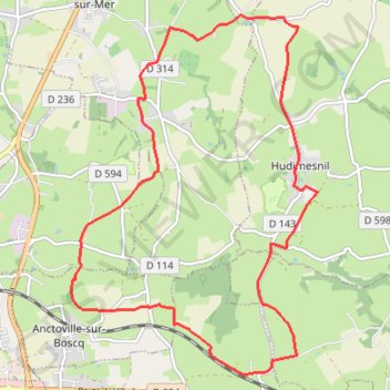Itinéraire Le Moulin du Pont - Hudimesnil, distance, dénivelé, altitude, carte, profil, trace GPS
