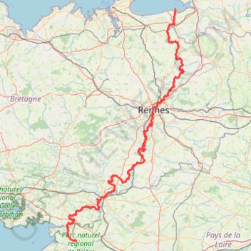 Itinéraire GR39 Du Mont St Michel (Manche) à Hoscas (Loire-Atlantique) (2021), distance, dénivelé, altitude, carte, profil, trace GPS
