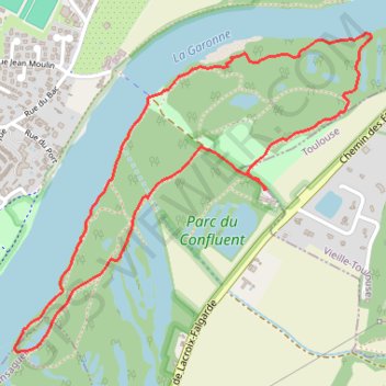 Itinéraire Portet - Parc du Confluent, distance, dénivelé, altitude, carte, profil, trace GPS