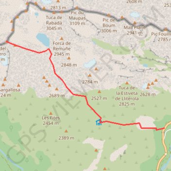 Itinéraire Perdiguero par Lliterola, distance, dénivelé, altitude, carte, profil, trace GPS
